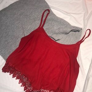 A red tank top